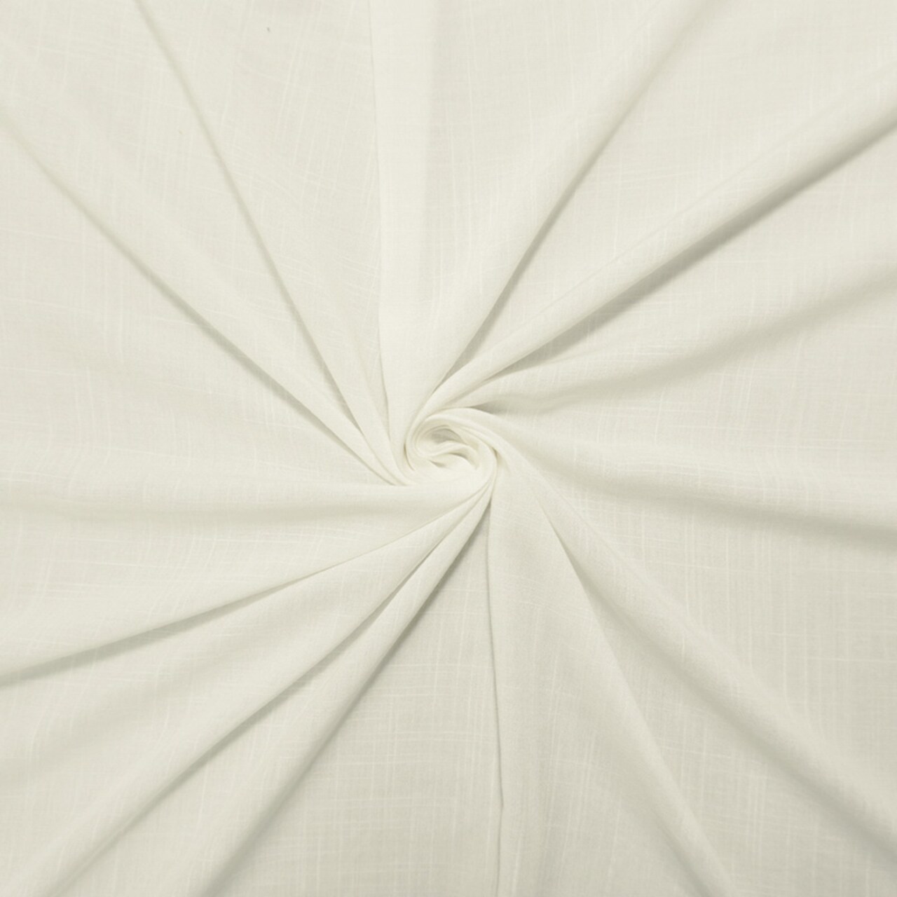 White Rayon Solid Cross Hatch Linen-Look Challis Woven Fabric By the Yard